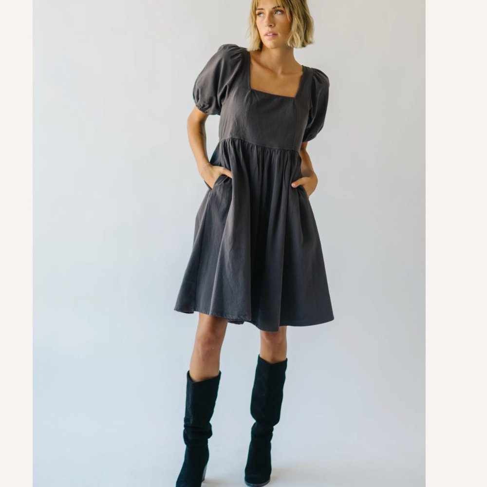 PIPER & SCOOT Women The Remerton Tie Detail Dress in Charcoal Size XXL - NWT $68
